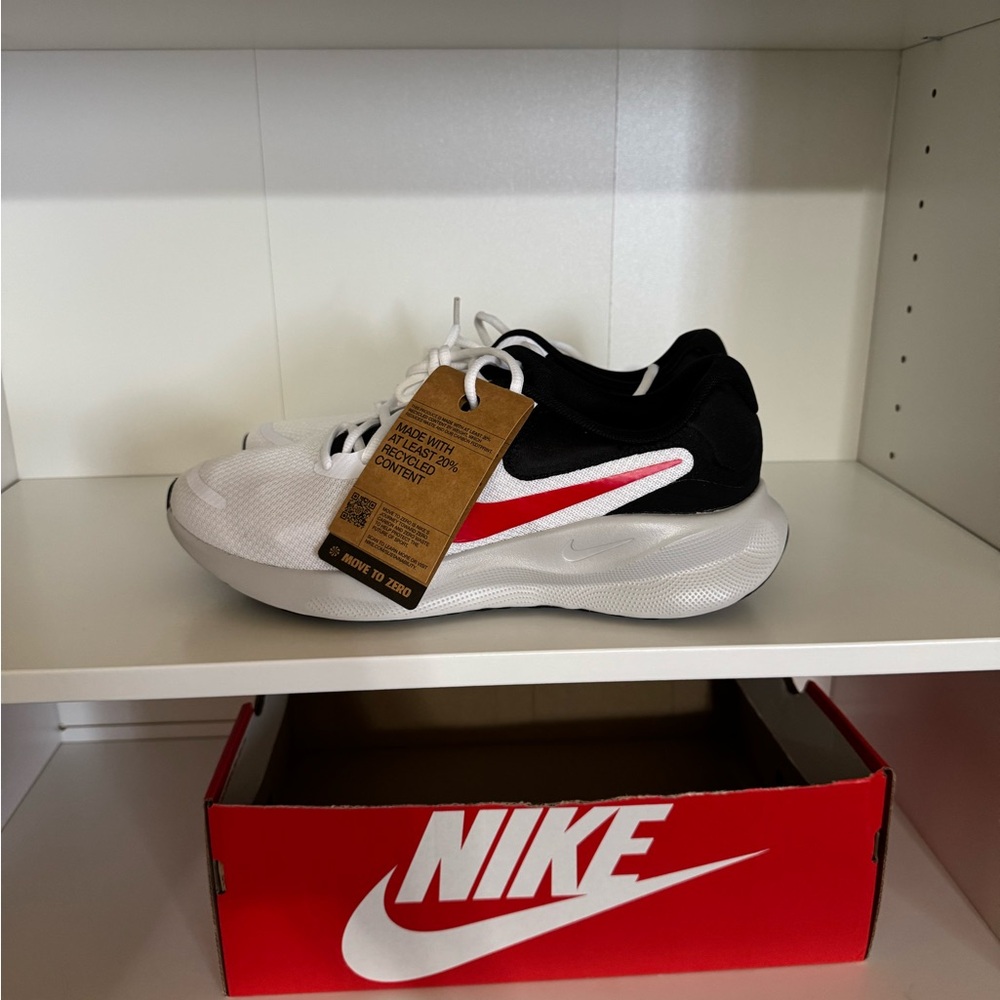 Nike Black and White Sneakers with Red Accent